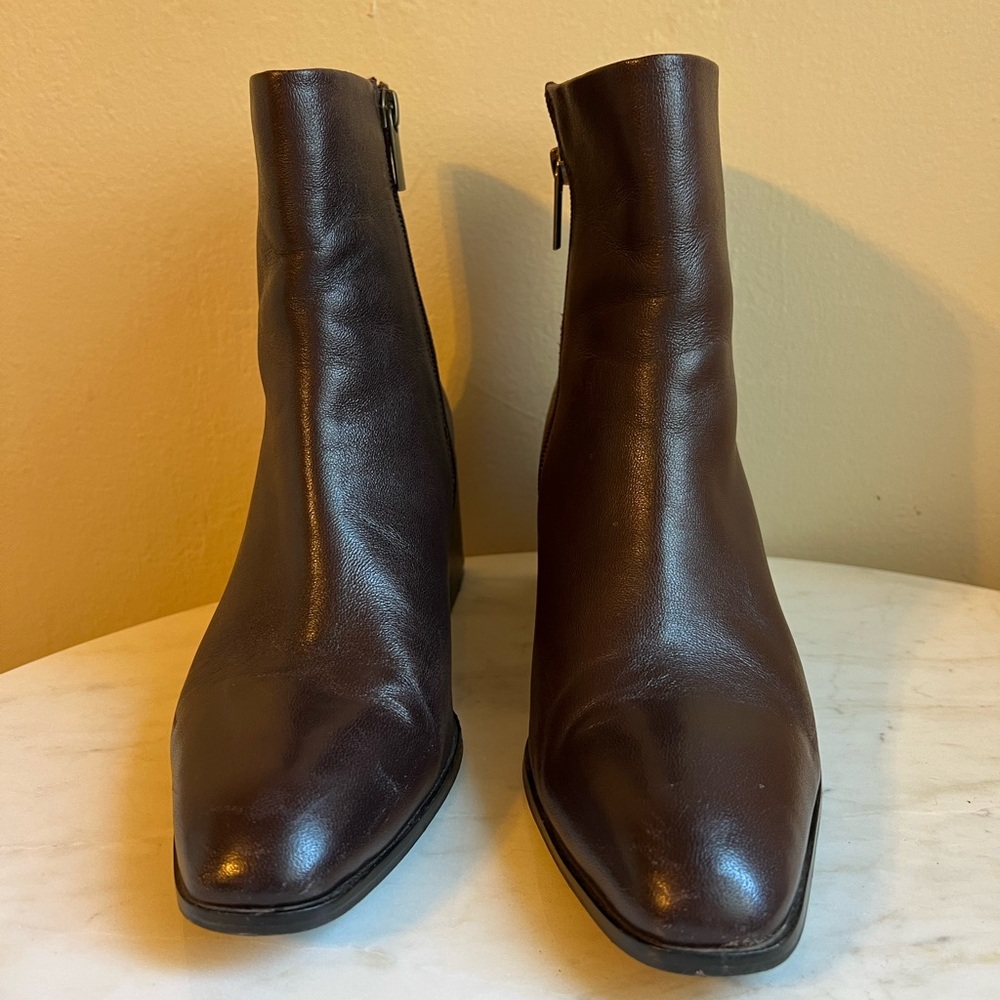 Seychelles Dark Brown Croc-Embossed Ankle Boots - Picture 2 of 7